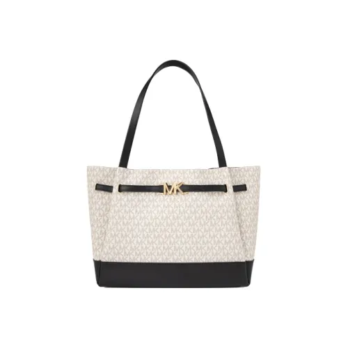 MICHAEL KORS Artificial Leather Tote Bag, Shopping Bag, Shoulder Bag, Handbag Large Size Women's Vanilla White/Black