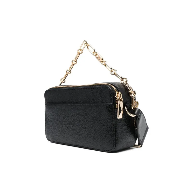 MICHAEL KORS Jet Set Pebbled Leather Camera Bag, Shoulder Bag, Crossbody Bag Trumpets Women's Black-2