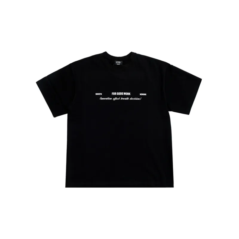 STNW Crew Neck Loose Fit Straight Short Sleeved T Shirt Unisex-1