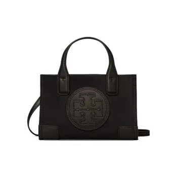TORY BURCH Ella Fabric Tote Shopping Bag Tote Bag Handbag Shoulder Bag Crossbody Bag Mini Women's Black
