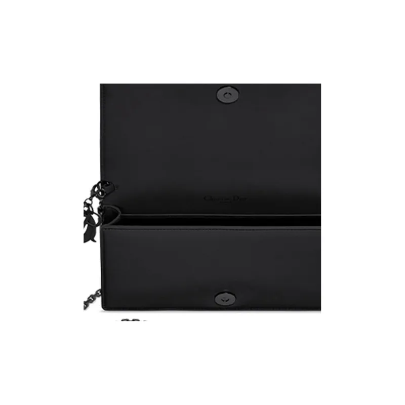 DIOR Lady Dior Matte Cowhide Handbag Crossbody Bag Clutch Shoulder Bag Women's Black-5
