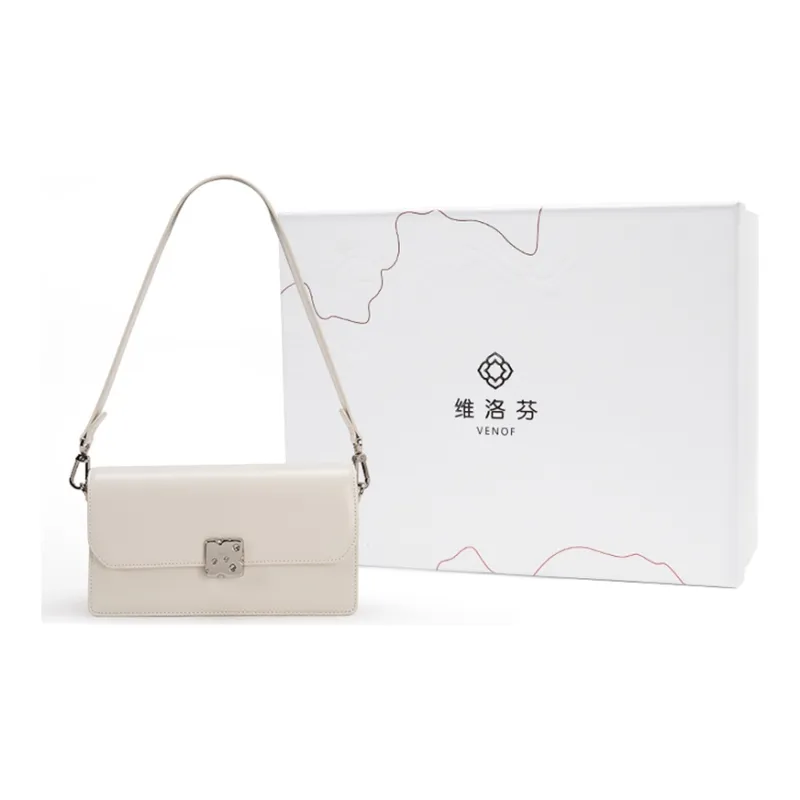 VENOF Cow Leather Small Square Bag Shoulder Bag Women's Black Forest/Cream White/Cheese Yellow-18