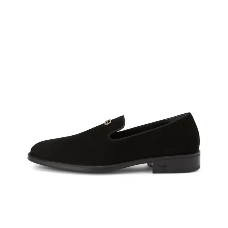 giuseppe zanotti Imrham Logozalì embellished Suede Loafers-0