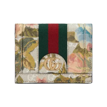 GUCCI Ophidia Canvas Wallets Card Holders Women's Multicolor