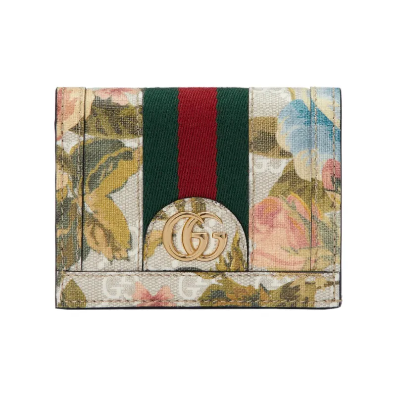 GUCCI Ophidia Canvas Wallets Card Holders Women's Multicolor-0