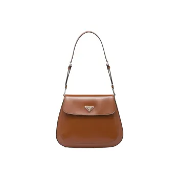 PRADA Cleo Leather Shoulder Bag Handbag Shoulder Bag Women's Brown