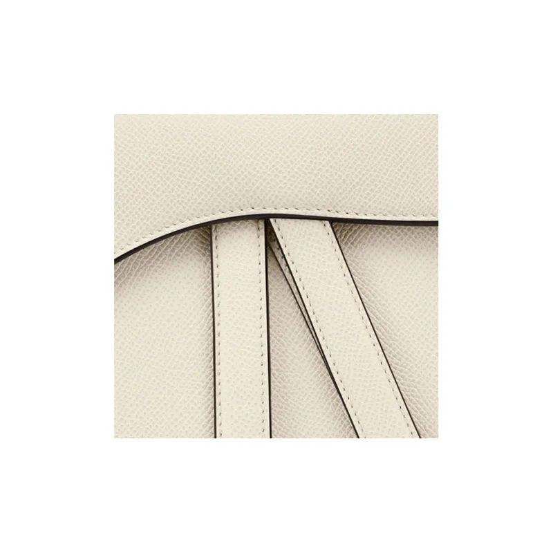 DIOR Saddle Grained Calfskin Saddle Bag Handbag, Shoulder Bag Women's White-4