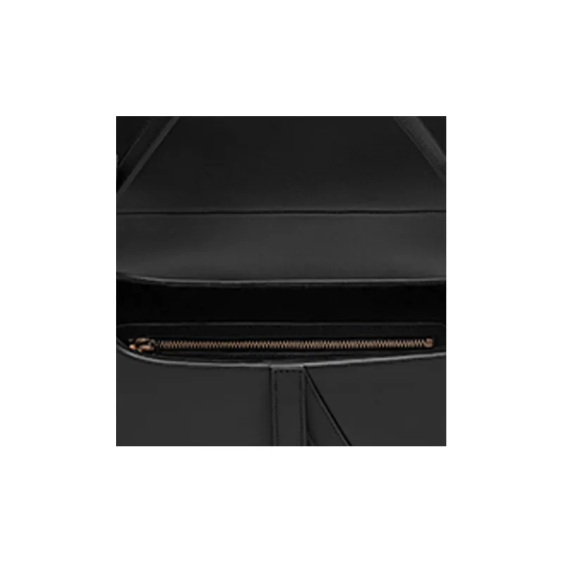 DIOR Cow Leather Saddle Bags One Shoulder Handbags Women's Black-3