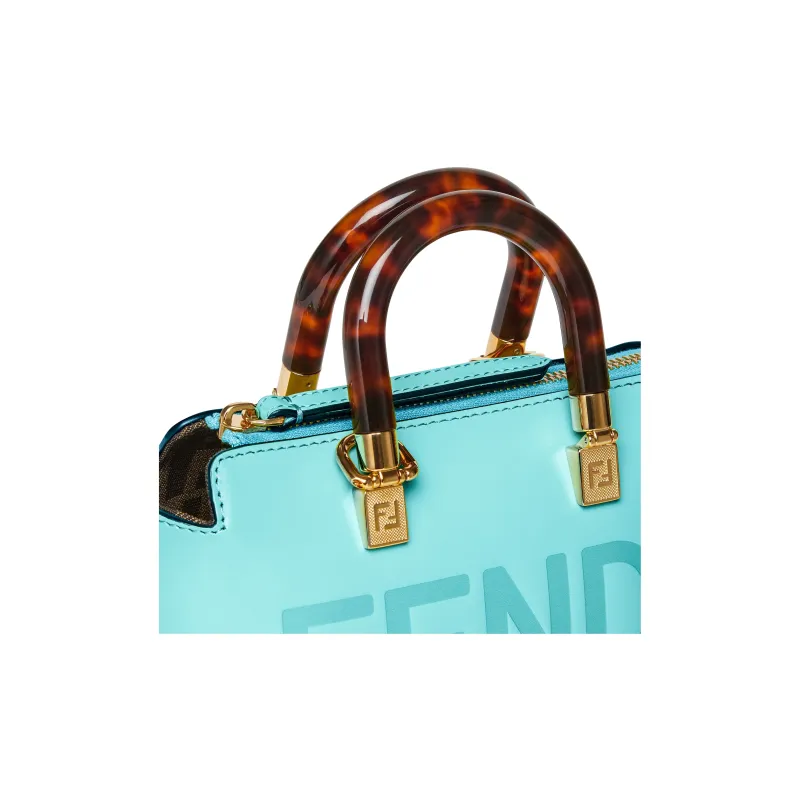 FENDI Cow Leather Boston Bag, Handbag, Shoulder Bag, Crossbody Bag Trumpets Women's Light Blue-4