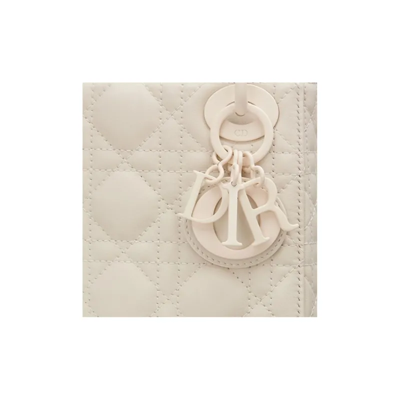 DIOR Lady Dior Matte Cow Leather Lady Dior Bag, Handbag, Shoulder Bag, Crossbody Bag Mini Women's Milk White-4