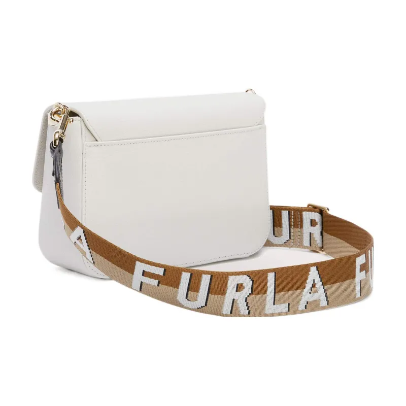 Furla Metropolis Collection Textured Calfskin Shoulder Bag, Crossbody Bag Trumpets Women's White-2