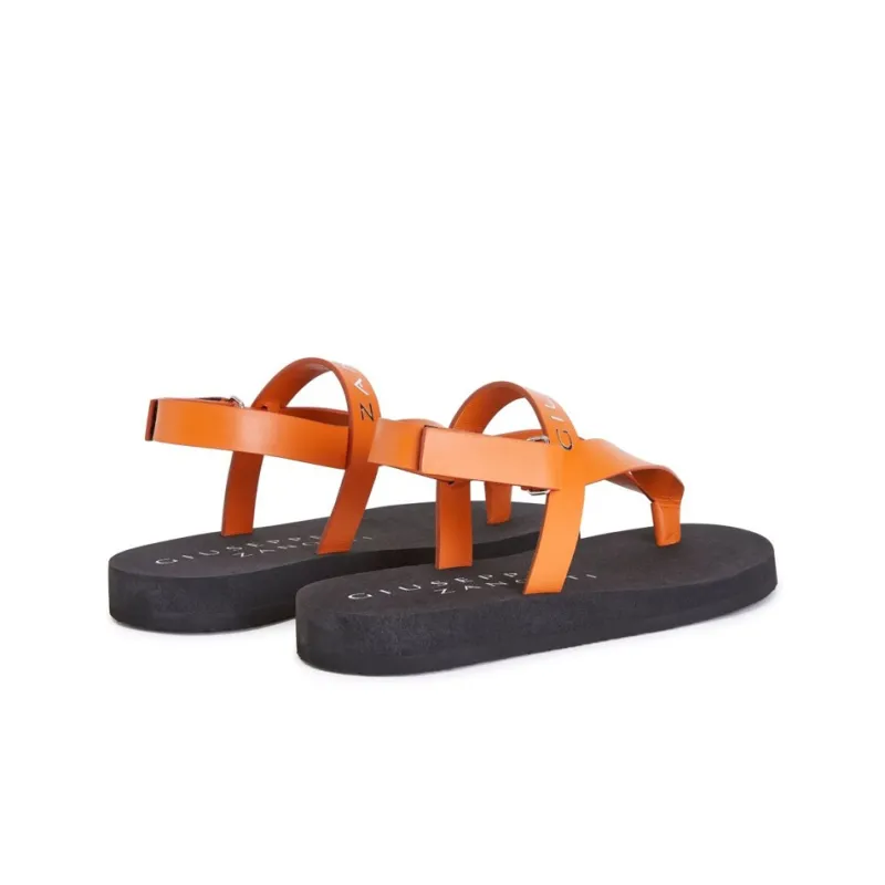 Giuseppe Zanotti Khais Logo embossed Leather Sandals-3