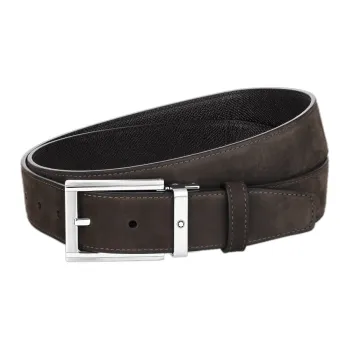 MONTBLANC Leather Belts Men's Black/Brown Width 35mm
