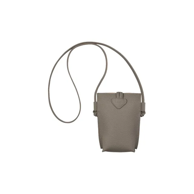 LONGCHAMP Roseau Cow Leather One Shoulder Crossbody Cell Phone Pouch Regular Women's Dove Color-2
