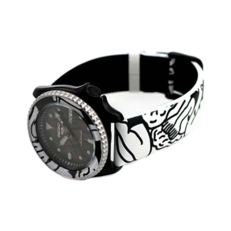SEIKO Automatic Mechanical Movement Leather Watch Bands Watch Men's Watches Black Dial-1
