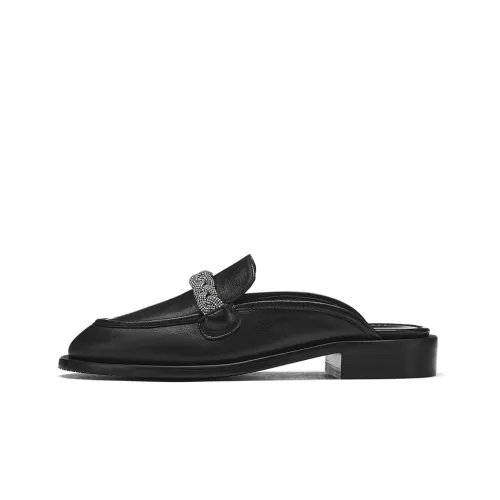 Stuart Weitzman/SW Wrap-toe Slippers Women's Black