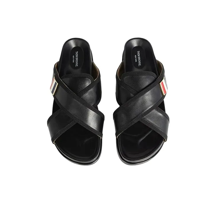 THOM BROWNE Cross-Over Flat Sandals-3