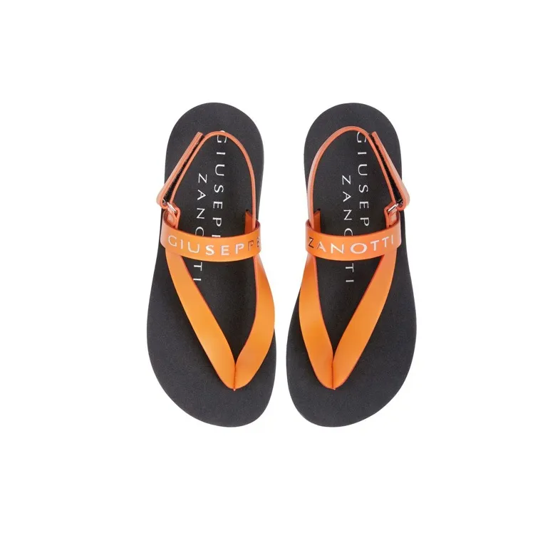 Giuseppe Zanotti Khais Logo embossed Leather Sandals-4