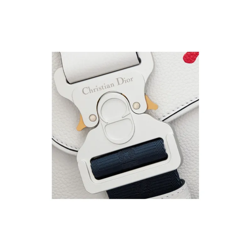 DIOR Saddle Grained Cow Leather Saddle Bag Shoulder Bag Crossbody Bag Men's White-3