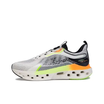 XTEP Shock Absorption Spinning 10.0 Wear Resistant Low Top Running Shoes Men's White Black