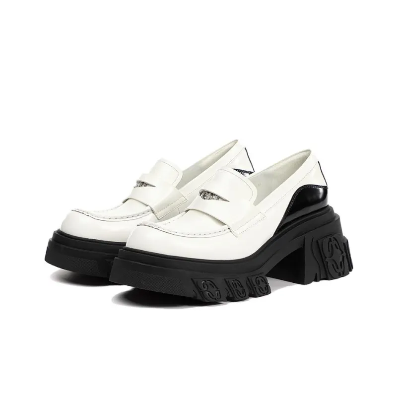 DIBO MANNER Flame Carved Collection Platform Shoes Women's White-4
