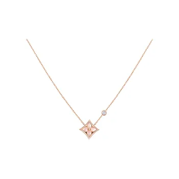 LOUIS VUITTON Rose Gold Pink Mother Of Pearl Necklaces Women's