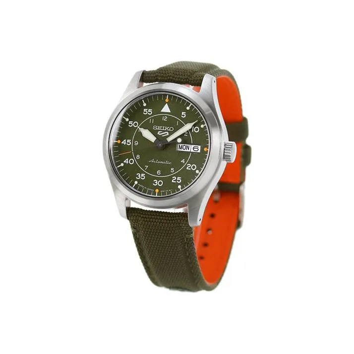 SEIKO Automatic Mechanical Movement Fabric Strap Watch Men's Watches Green Dial-1
