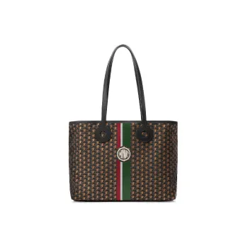 Moynat Toile 1920 Canvas Tote Bag, Shopping Bag, Handbag Medium Size Women's Brown/Black/Green