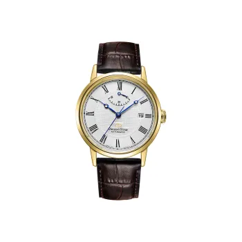 ORIENT STAR Automatic Mechanical Movement Leather Strap Watch Men's Watches White Dial RE AU0001S00B