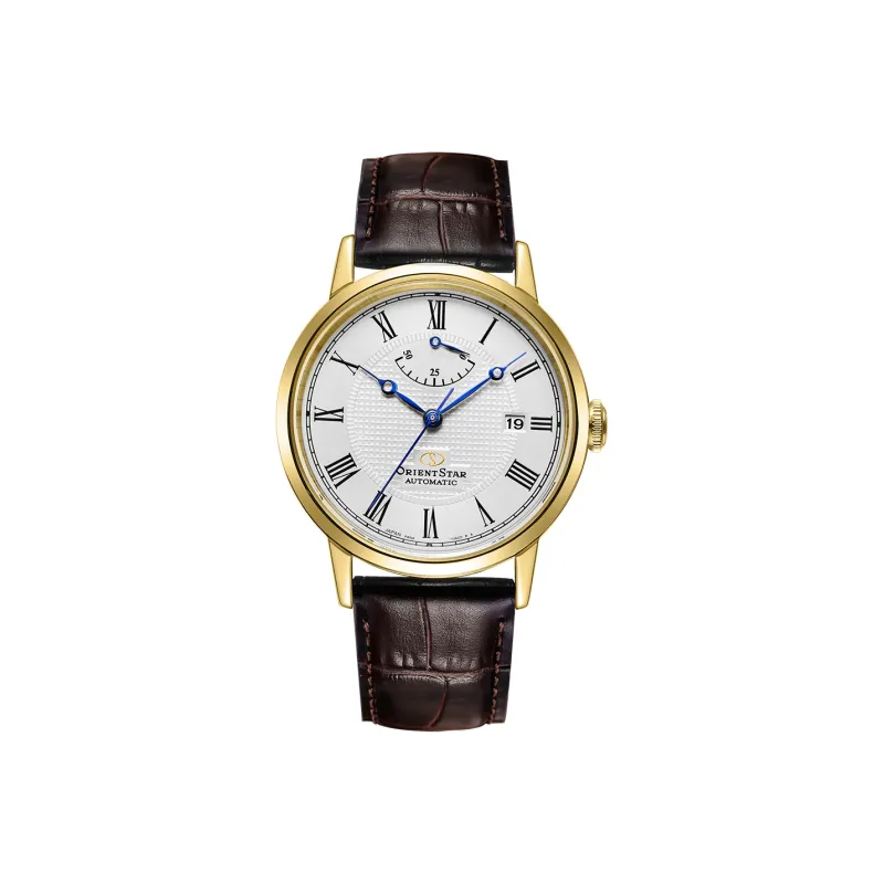 ORIENT STAR Automatic Mechanical Movement Leather Strap Watch Men's Watches White Dial RE AU0001S00B-0