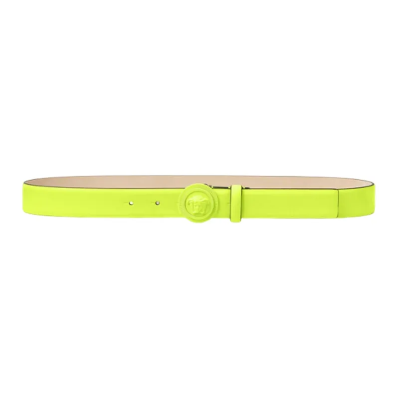 VERSACE Leather Belts Men Green Yellow-0