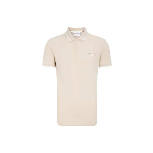 Calvin Klein Polo Shirts Men Light Dusty Pink