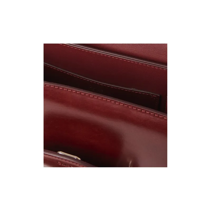 Chloe Kattie Vegetable Tanned Calfskin Handbag Shoulder Bag Crossbody Bag Regular Women's Burgundy-3