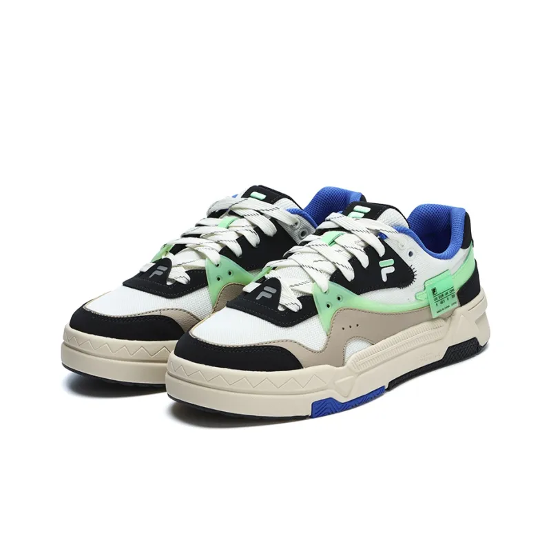 FILA FUSION Classic Skate Shoes 'Black White Blue'-1