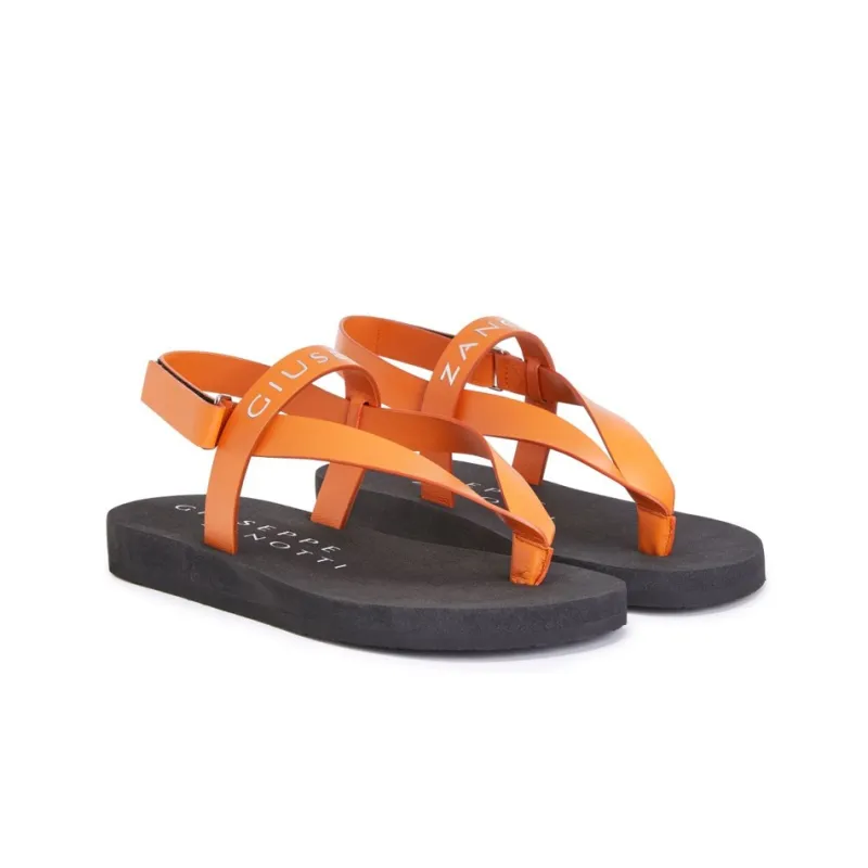 Giuseppe Zanotti Khais Logo embossed Leather Sandals-2