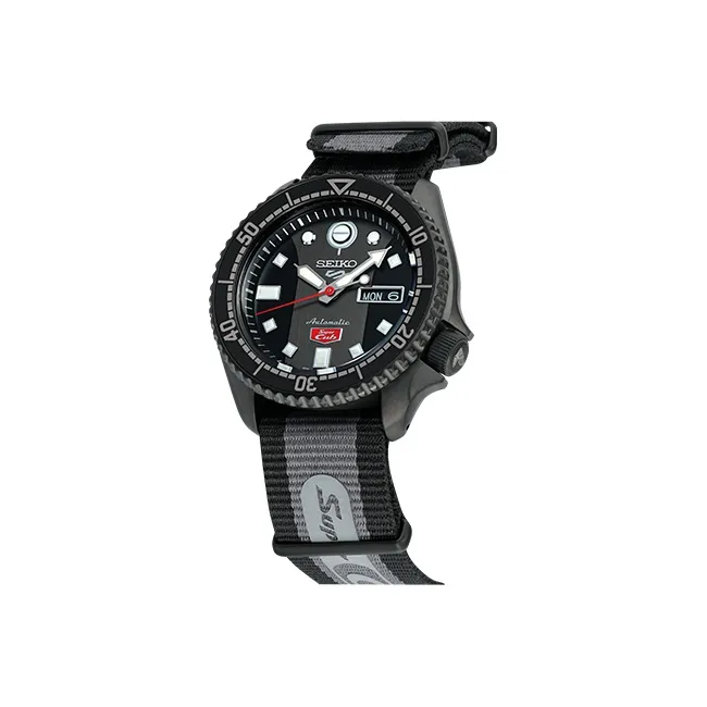 SEIKO 5 SPORTS Collection Mechanical Movement Nylon Strap Watch Unisex Black Dial SRPJ75K1-1