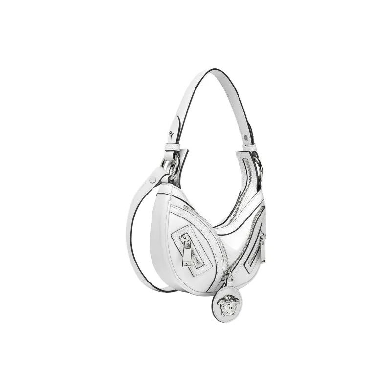 VERSACE Cow Leather One Shoulder Handbag Mini Women's White-1
