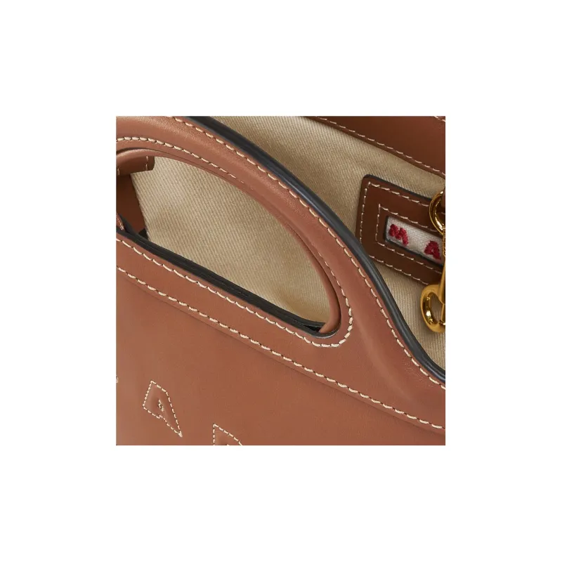 MARNI TROPICALIA Calfskin Shoulder Bag Crossbody Bag Handbags Extra Mini Women's Brown-5