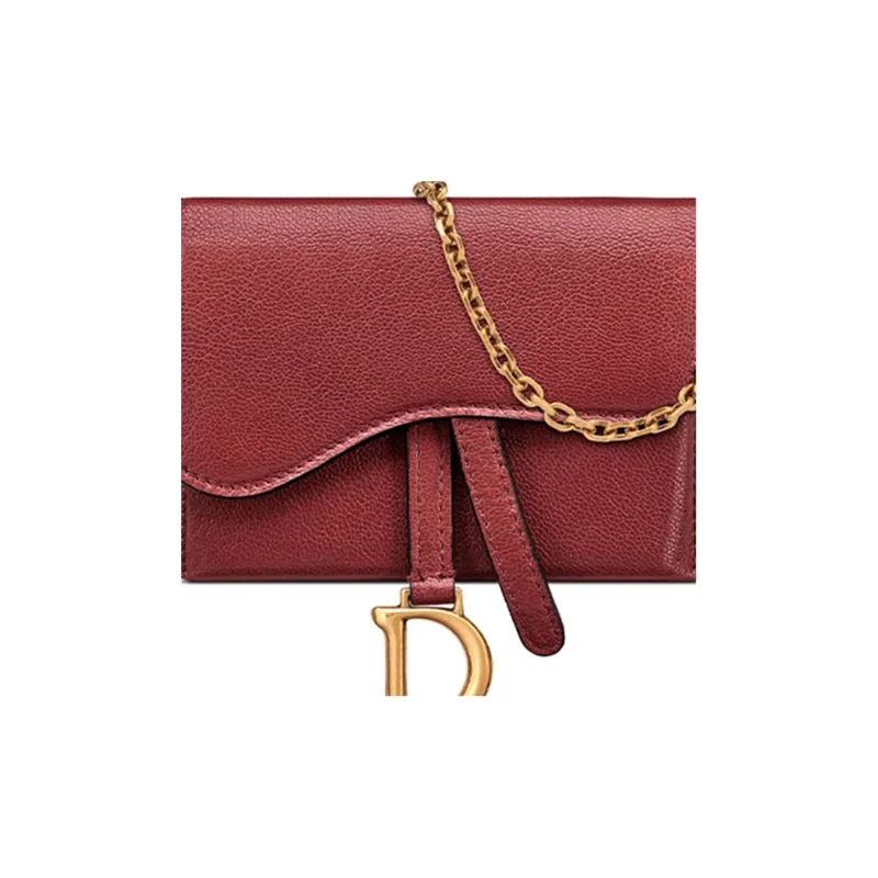 DIOR Saddle Goatskin Saddle Bag, Shoulder Bag Women's Rose Red-5
