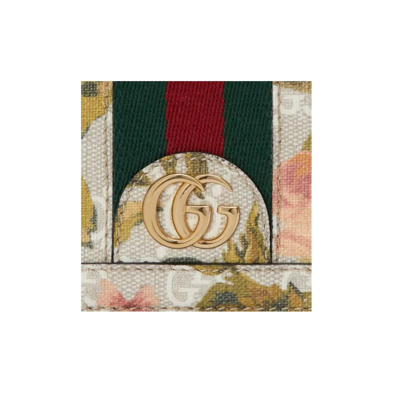 GUCCI Ophidia Canvas Wallets Card Holders Women's Multicolor-6