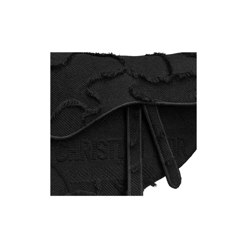 DIOR Saddle Canvas Saddle Bag Handbag Shoulder Bag Women's Black-4