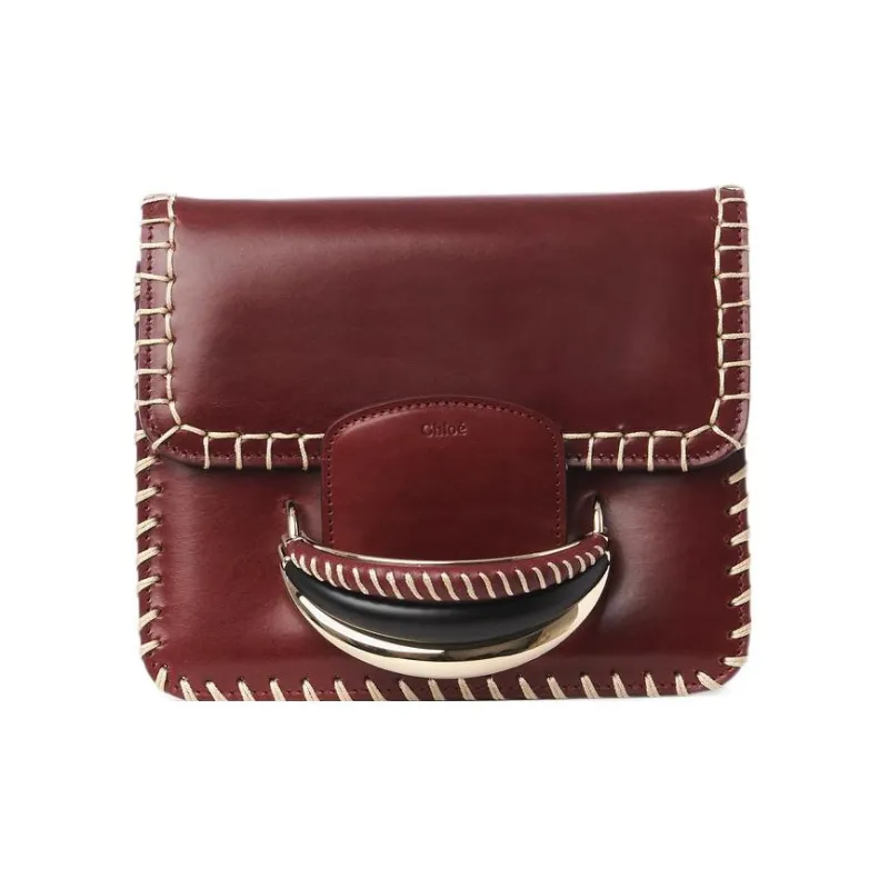 Chloe Kattie Vegetable Tanned Calfskin Handbag Shoulder Bag Crossbody Bag Regular Women's Burgundy-0