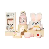 [316L Stainless Steel, Double Lid]Cute Rabbit Pink Faux Fur 500ML
