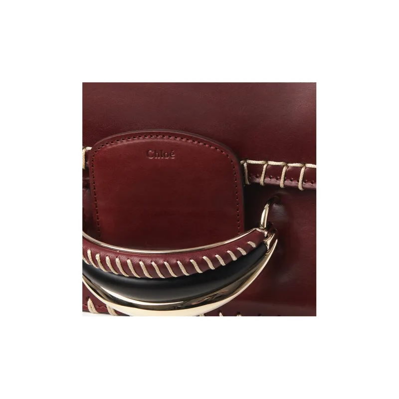 Chloe Kattie Vegetable Tanned Calfskin Handbag Shoulder Bag Crossbody Bag Regular Women's Burgundy-2