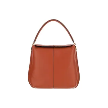TOD'S Leather Portable Crossbody Bag Shoulder Bag Women's Red Brown
