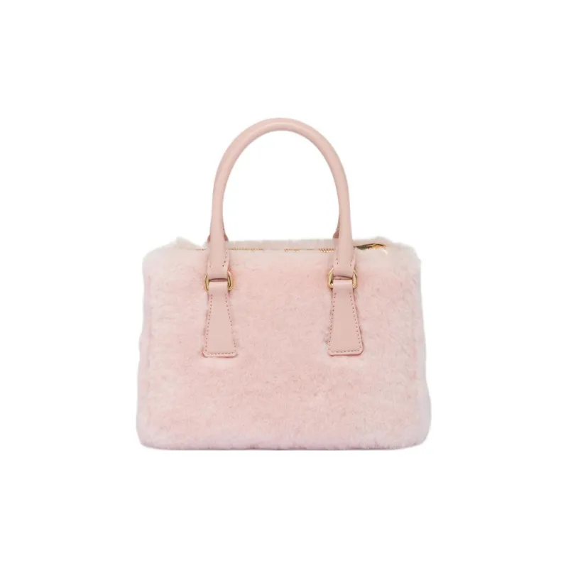 PRADA Shearling Plush Bag Tote Bag Shopping Bag Portable Crossbody Bag Shoulder Bag Mini Women's Cherry Blossom Pink-2