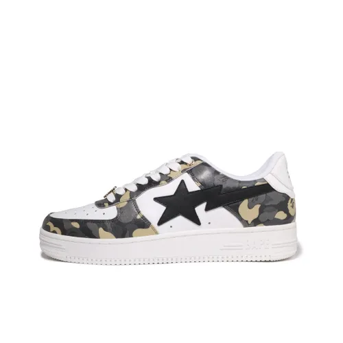 A BATHING APE STA Skateboard Shoes Men Low-Top White/Brown/Black