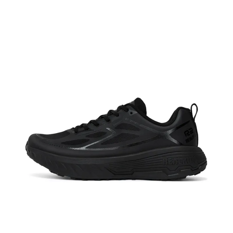 R2 REALRUN Cushioning Anti Slip And Wear Resistant Low Top Running Shoes Unisex Black-0