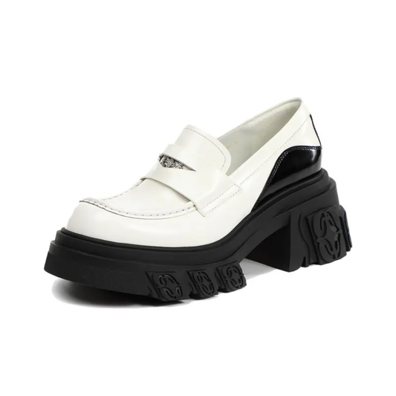 DIBO MANNER Flame Carved Collection Platform Shoes Women's White-2