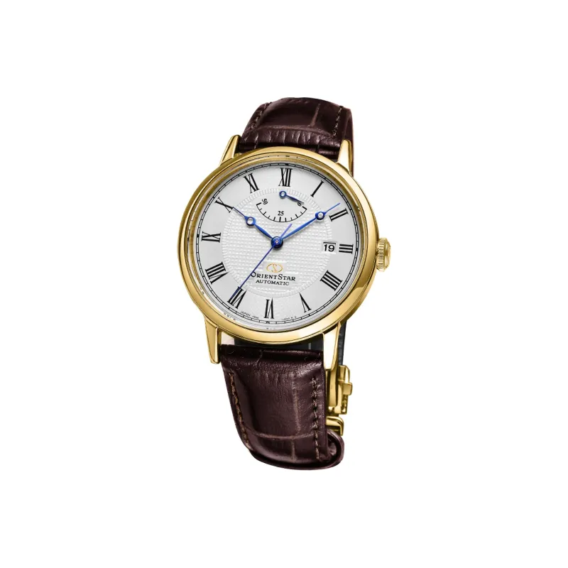ORIENT STAR Automatic Mechanical Movement Leather Strap Watch Men's Watches White Dial RE AU0001S00B-1